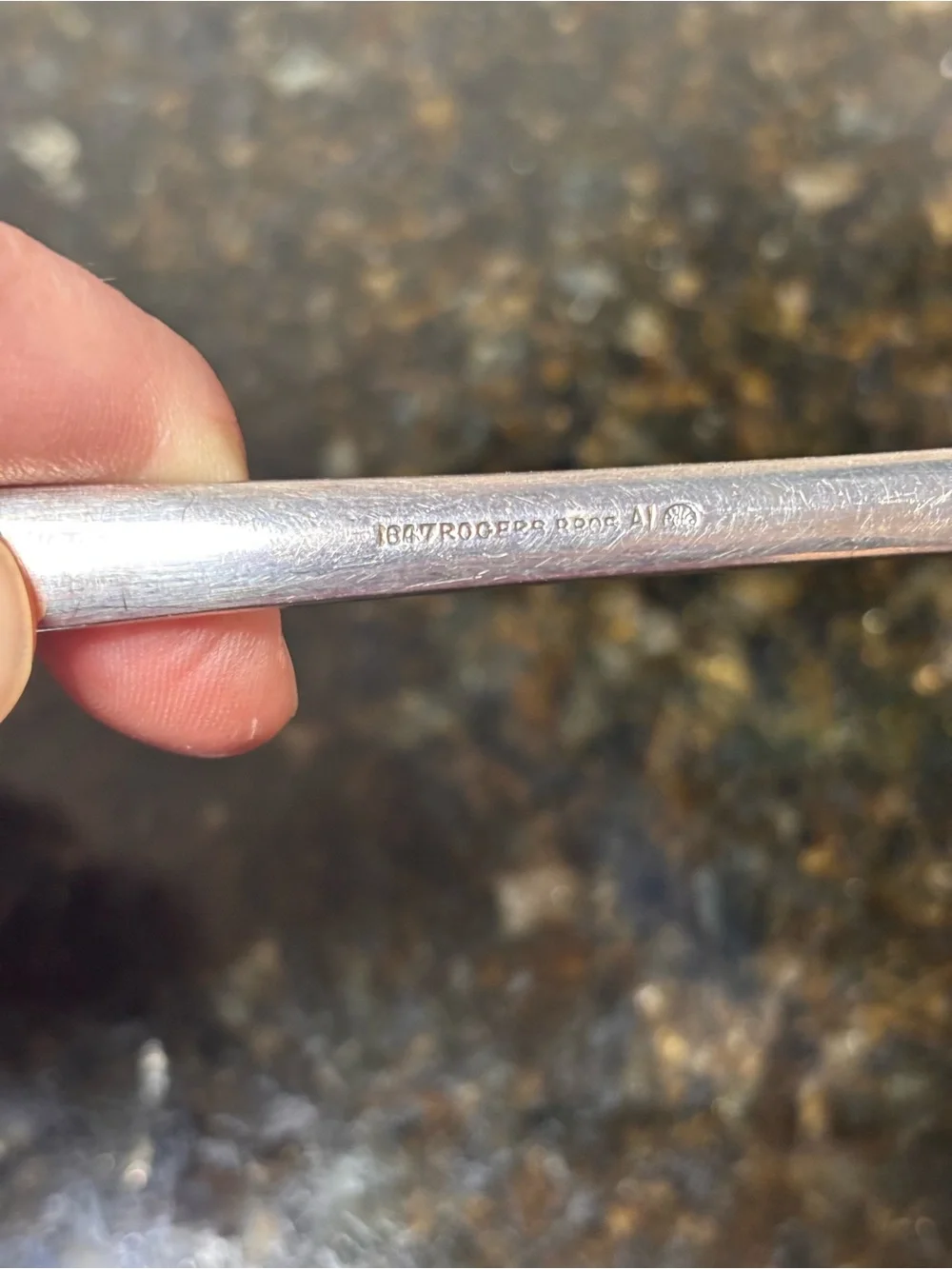 1847 Roger’s Brothers Silver Plated 13” Soup Ladle Embossed “R”